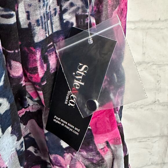 Style & Co. Pink & Purple Patterned Blouse, 2x, NWT - Picture 5 of 7